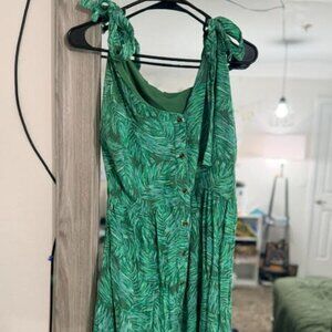 DIP | Green Tropical Maxi dress | Tie shoulder straps | 1x